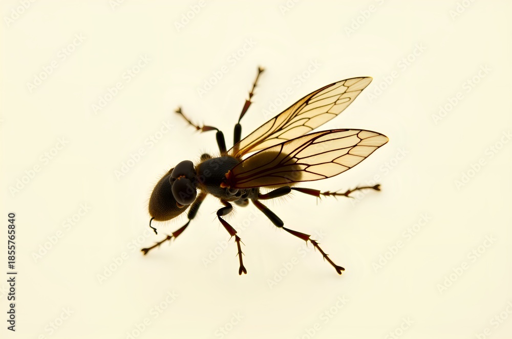Fototapeta premium Close-up of a Fly on a Light Background