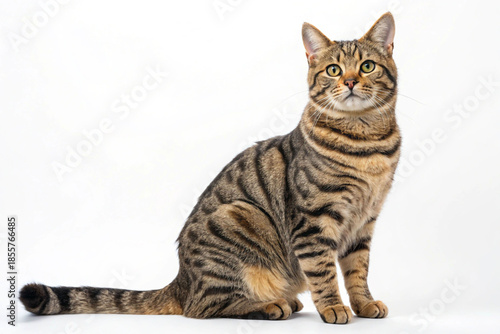 A beautiful long-haired  toby cat 