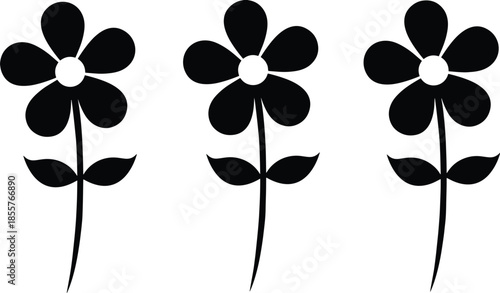 Black and white floral pattern with flowers leaves and butterflies in a seamless decorative design