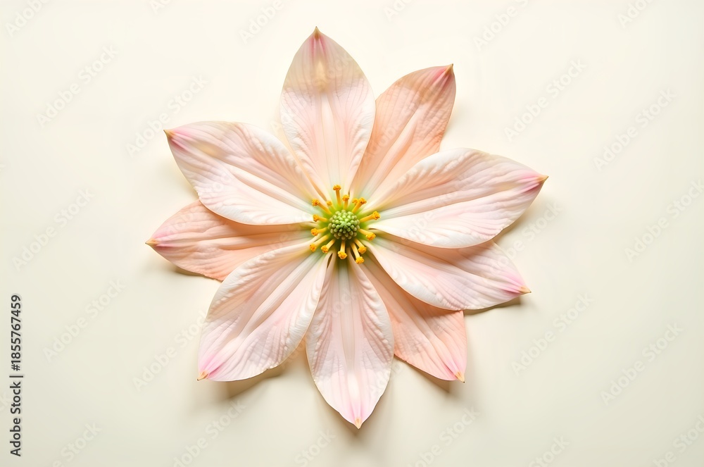 Naklejka premium Delicate Pink Flower on a Neutral Background