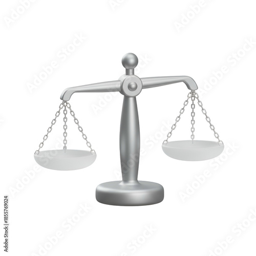 Silver Balance Scale with Empty Plates.