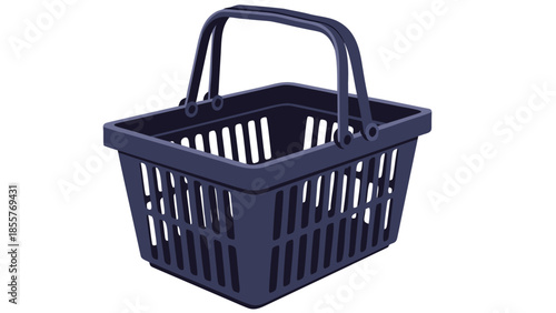 Empty shopping basket vector illustration on a white background