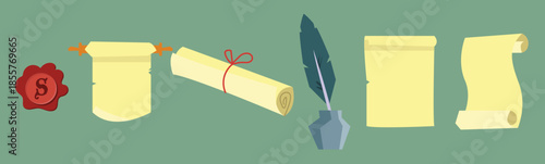 scrolled paper vectors 