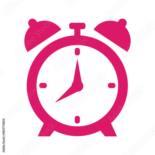 Pink Alarm Clock Icon