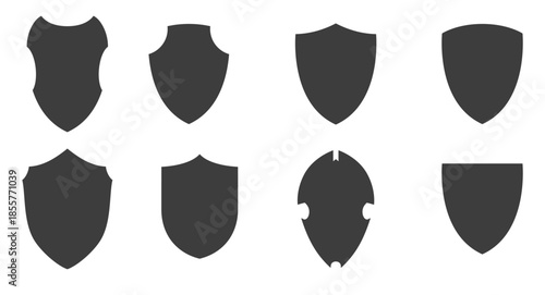 set of isolated icons on a theme shields
