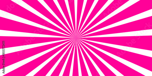 An abstract pink and purple vector illustration featuring a radial sunburst pattern with light rays and retro starburst lines in a vintage design