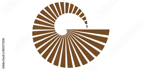 A 3d wooden heart shape features an intricate carved cross section with a gold spiral pattern and open shell design for a decorative art illustration