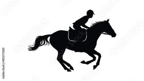A rider on horseback in motion a striking dark silhouette