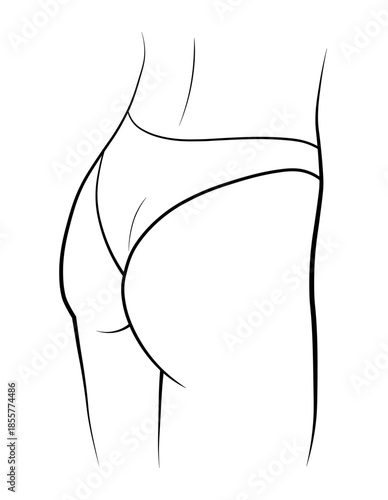 woman in a swimsuit, bikini panties, butt