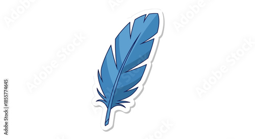 Stylized blue feather illustration emphasizing elegance and softness perfect for creative projects