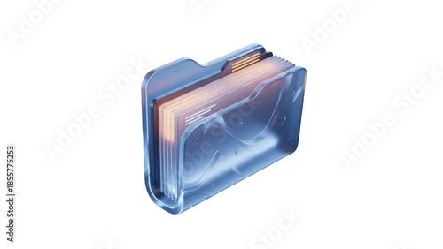 Abstract 3d Folder Icon, Digital File Storage System