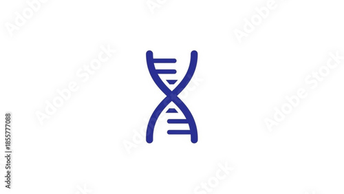 A blue DNA double helix icon on a white background viewed from the front