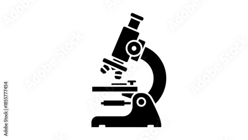 Microscope illustration on a white background showcasing scientific equipment
