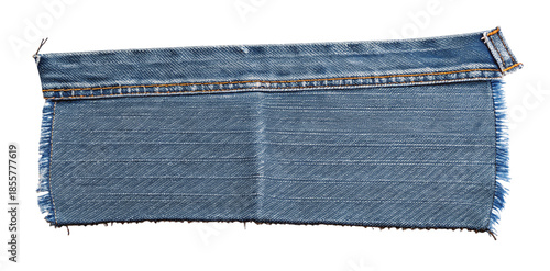 Frayed denim jeans pocket on transparent background