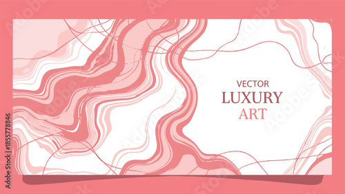 Luxurious abstract vector art with elegant pink and black liquid swirls, forming a sophisticated marble texture for upscale design projects.