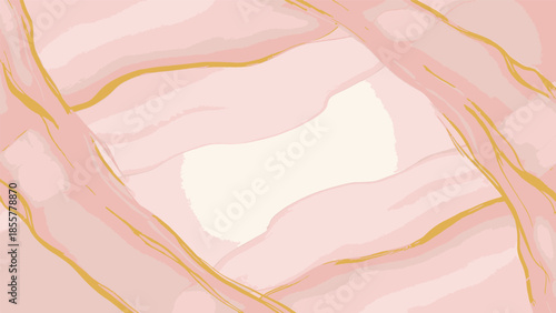 Elegant Abstract Wavy Pattern with Soft Rose Hues and Golden Accents Creating a Flowing Organic Background Texture