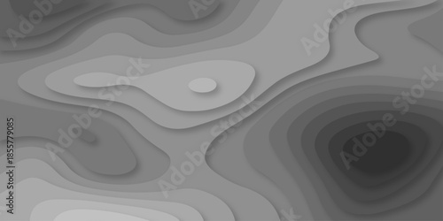 Abstract black and gray papercut luxury diamond creative technology background. vector natural shadow papercut web topography map spiral line origami wave business texture.