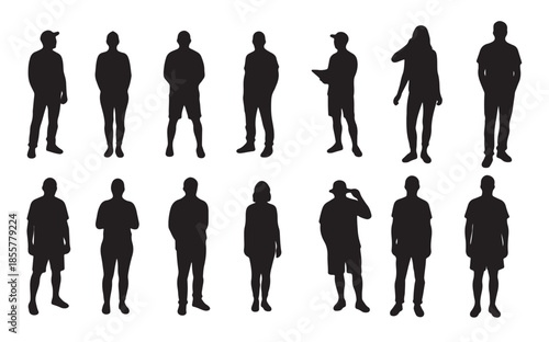 minimal human figure vectors for architecture hand drawn