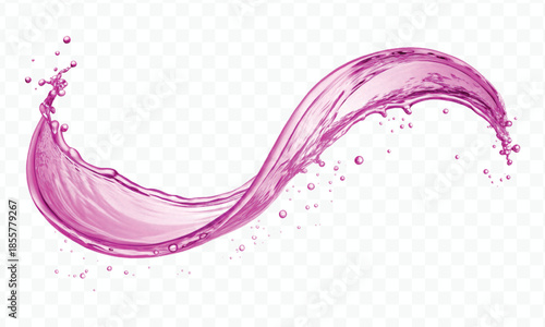 realistic colorful water liquid splash in different color and curve style isolated on transparent background