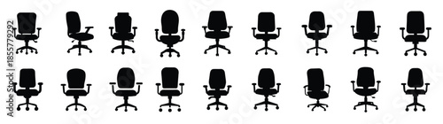 Office chair vector silhouette illustration collection