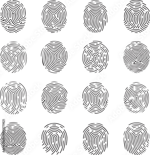 Set of fingerprint icons in vector style on white background. Set fingerprint scanning icon sign – stock Fingerprint scanning icon sign.