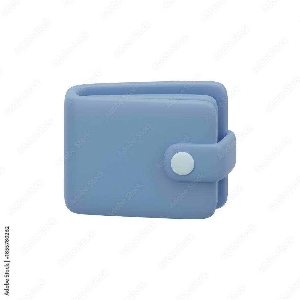 Naklejka premium Blue Leather Wallet with Snap Closure.