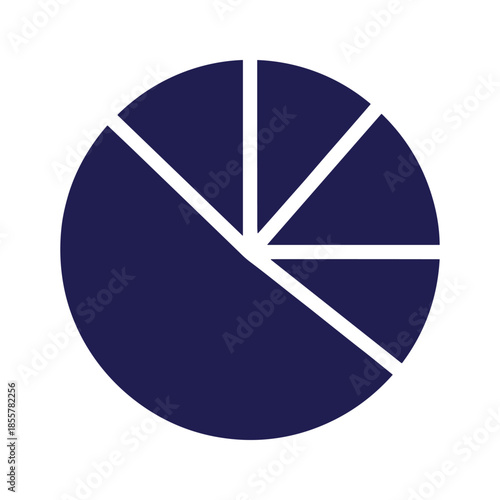 Dark Blue Pie Chart Illustration