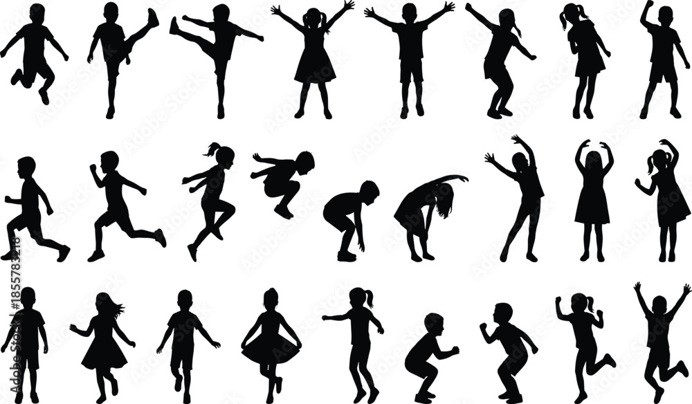 Fototapeta premium set of silhouettes of people
