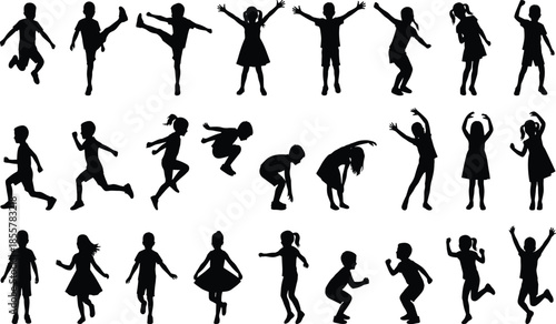 set of silhouettes of people