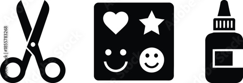 A set of six black and white representing different types of location and housing-related