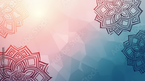 Elegant Pink and Peacock Blue Islamic Background for Ramadan and Eid