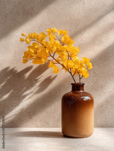 Vibrant Yellow Flower Bouquet in Elegant Ceramic Vase