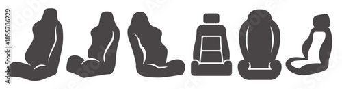 set of isolated icns on a theme car seat