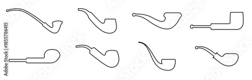 set of isolated icons on a theme smoking pipe