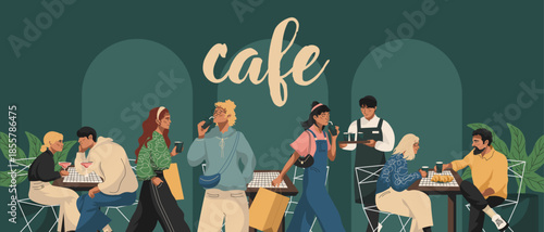 Cafe background, banner