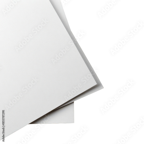 Minimalist white paper corner shadow isolated on transparent background