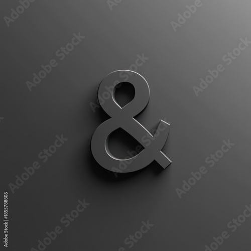 Dark gray ampersand symbol on a dark gray background