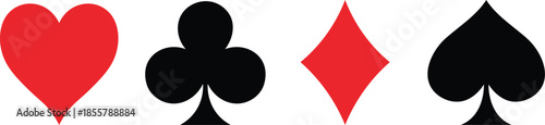 Red heart black club red diamond black spade playing card symbols playing cards