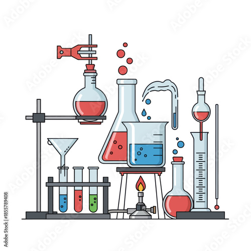 Innovative Laboratory Equipment Arrangement for Scientific Experiments and Chemical Reactions in a