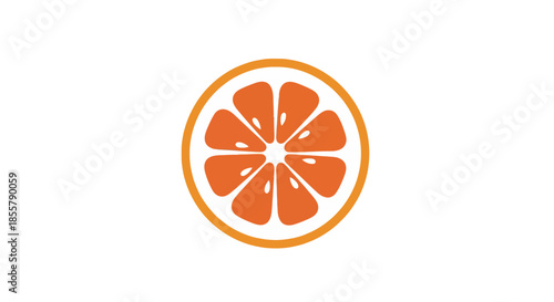 Stylized orange citrus fruit illustration with syrupy segments and bold outlines for branding or
