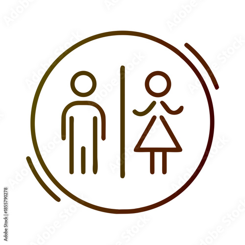 Gender symbol for male and female restroom indication  