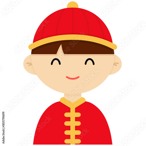 Illustration of Child Wearing Chinese New Year Outfit