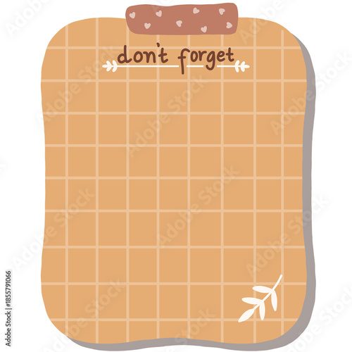 Cute Grid Paper Note with Washi Tape