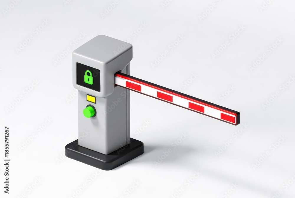 Obraz premium Parking Security: Barrier gate with access check system 
