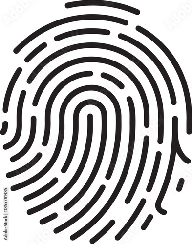 fingerprint icon in vector style on white background. fingerprint scanning icon sign