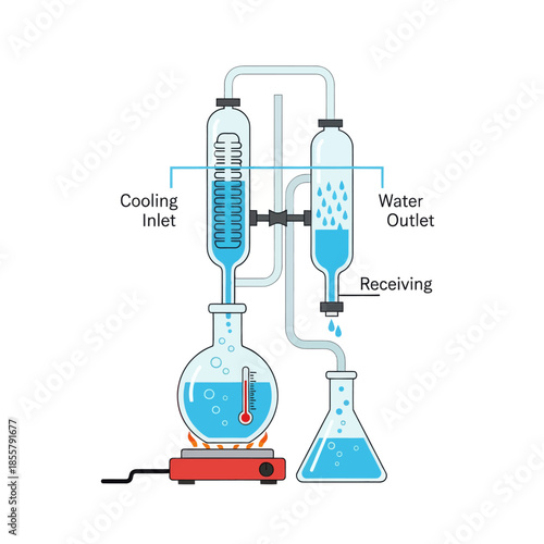 Detailed Illustration of a Laboratory Apparatus for Chemical Reactions and Experiments