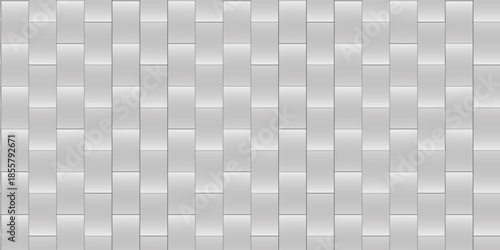 White brick wall texture, ceramic tile seamless pattern for interior decoration, kitchen backsplash, bathroom, plastic panel, building outdoor design. Abstract minimal background, vector illustration