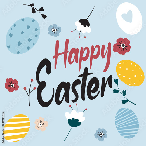 vector illustration of a happy Easter