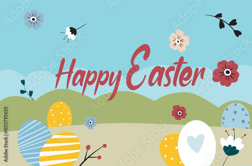 vector illustration of a happy Easter
