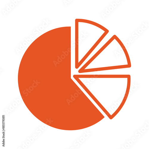 Orange Pie Chart Vector Illustration